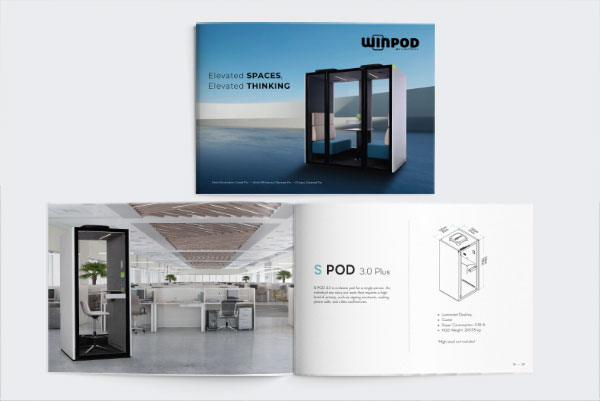 Acoustic Office Pod Catalog Design for WinTech
